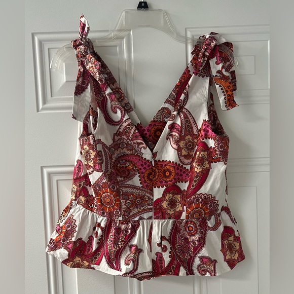 Express Paisley Peplum Top- Size Medium - Picture 3 of 4